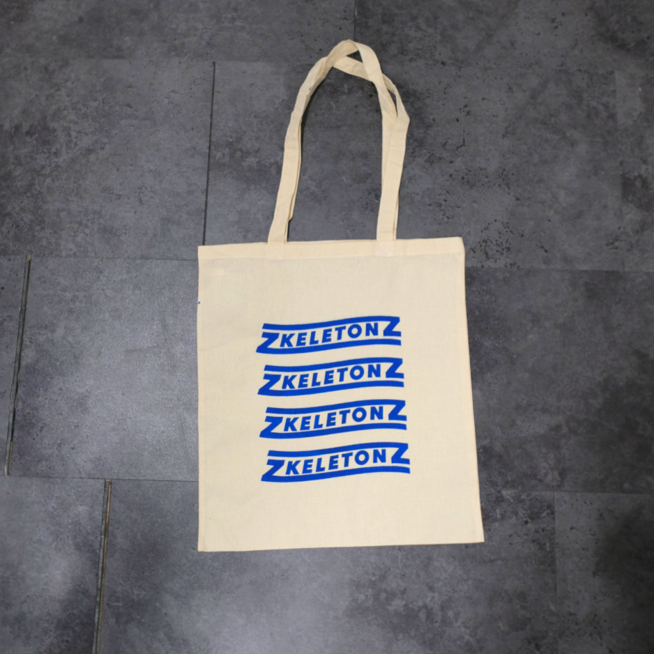 'Zkeletonz' logo Tote Bag HOME MADE/HAND-PRINTED